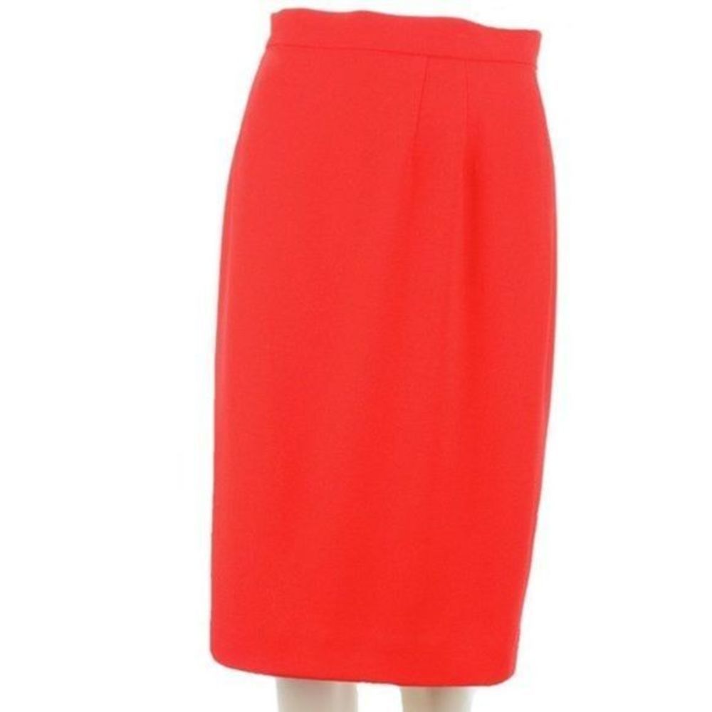 PIERRE BALMAIN PARIS Poppy Red Midi Skirt Size 12